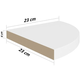 Mensola angolare bianca 23x23x4 cm con reggimensola a scomparsa