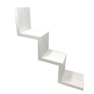 Mensola a zig zag in legno mdf rovere sbiancato 3 ripiani