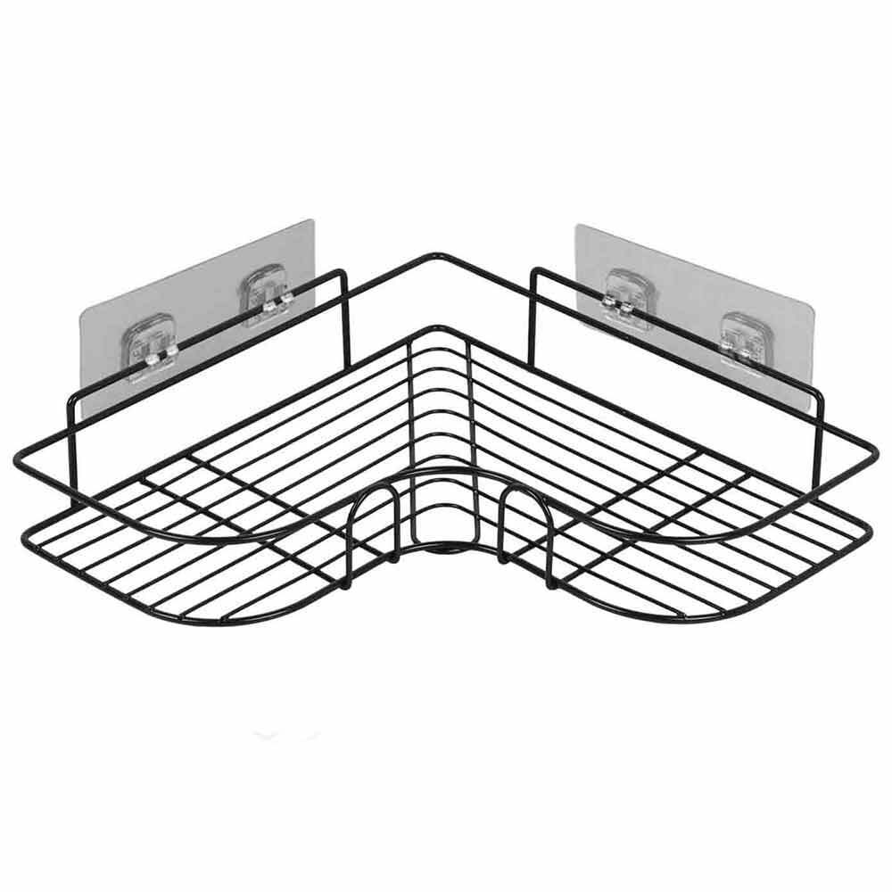 Mensola angolare adesiva senza fori in metallo da parete per bagno doccia portaoggetti sapone