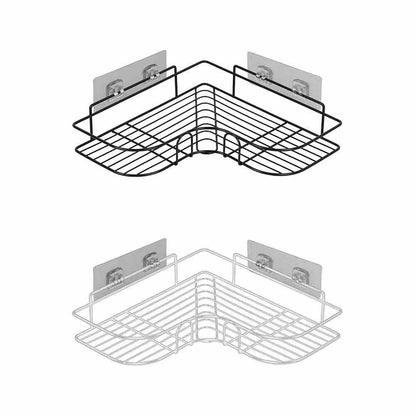 Mensola angolare adesiva senza fori in metallo da parete per bagno doccia portaoggetti sapone