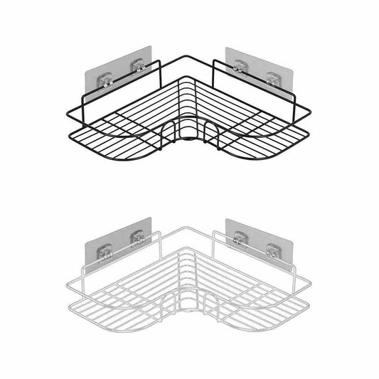 Mensola angolare adesiva senza fori in metallo da parete per bagno doccia portaoggetti sapone