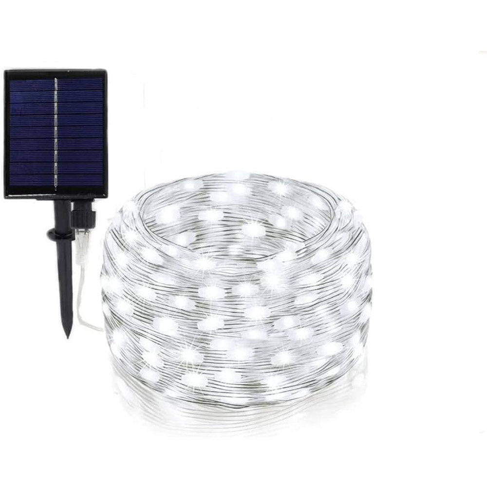 Filo led 30 metri 300 micro led stringa a pannello solare con picchetto catena di luce per decorazioni natalizie giardino vari colorazioni di luce