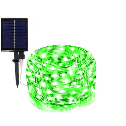 Filo led 30 metri 300 micro led stringa a pannello solare con picchetto catena di luce per decorazioni natalizie giardino vari colorazioni di luce