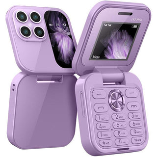 Mini cellulare pieghevole dual sim con fotocamera hd e display 1,77”