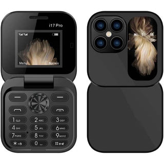Mini cellulare pieghevole dual sim con fotocamera hd e display 1,77”