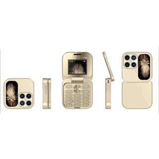 Mini cellulare pieghevole dual sim con fotocamera hd e display 1,77”