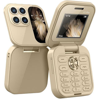 Mini cellulare pieghevole dual sim con fotocamera hd e display 1,77”