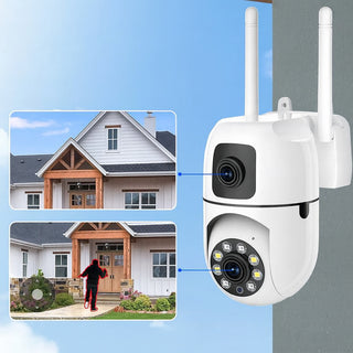 Mini dome telecamera 1080P 2 obbiettivi WI-FI 2.4 Ghz PTZ con led
