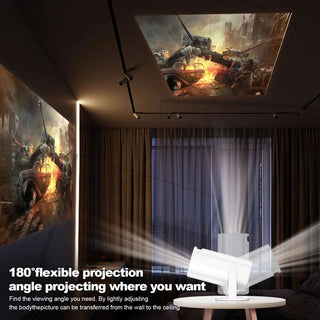 Proiettore Android WiFi 1080p Full HD rotante 180° con USB HDMI AUX