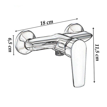 Miscelatore da bagno moderno a parete rubinetto orientabile per doccia modello Cube