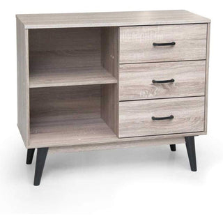 Mobile da soggiorno in legno mdf 2 ripiani 3 cassetti 80x94x38 cm