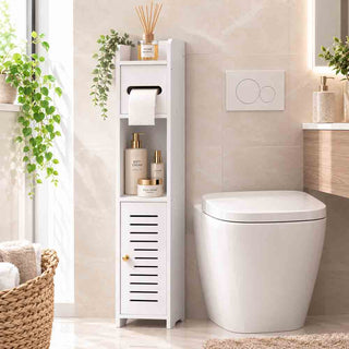 Mobiletto Bagno Salvaspazio Portarotolo Vano Portaoggetti Armadietto