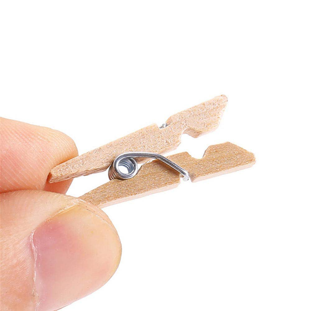 Mollette in legno portafoto mollettine colorate e legno chiaro 3.5 cm clip per decorazione regali 100 pezzi
