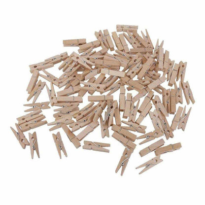 Mollette in legno portafoto mollettine colorate e legno chiaro 3.5 cm clip per decorazione regali 100 pezzi