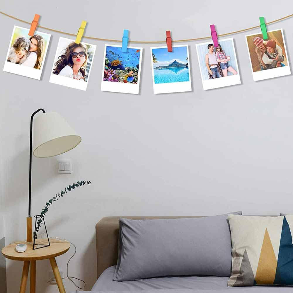 Mollette in legno portafoto mollettine colorate e legno chiaro 3.5 cm clip per decorazione regali 100 pezzi