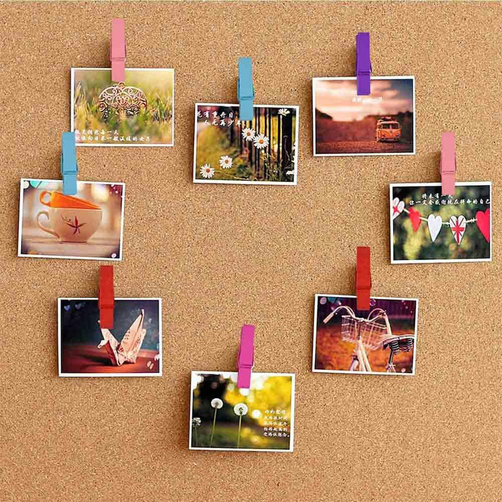 Mollette in legno portafoto mollettine colorate e legno chiaro 3.5 cm clip per decorazione regali 100 pezzi