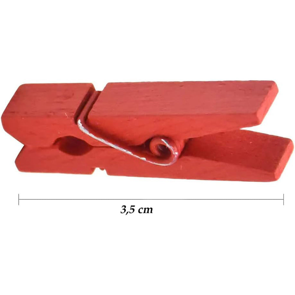Mollette in legno portafoto mollettine colorate e legno chiaro 3.5 cm clip per decorazione regali 100 pezzi