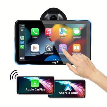 Monitor 7 pollici CarPlay Bluetooth per smartphone cellulare Ios e Android touchscreen autoradio FM uscita aux slot tf card