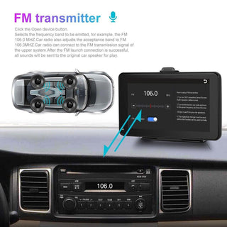 Monitor 7" CarPlay Bluetooth touchscreen con FM aux e slot TF card