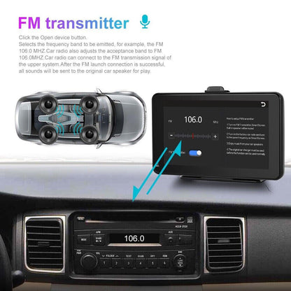 Monitor 7 pollici CarPlay Bluetooth per smartphone cellulare Ios e Android touchscreen autoradio FM uscita aux slot tf card