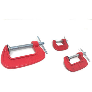 Set 3 morsetti a C in acciaio al carbonio per carpenteria e legno