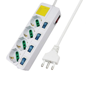 Multipresa schuko 4 posti 10/16A con interruttori indipendenti 2500W