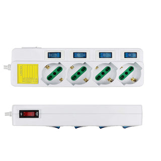 Multipresa schuko 4 posti 10/16A con interruttori indipendenti 2500W