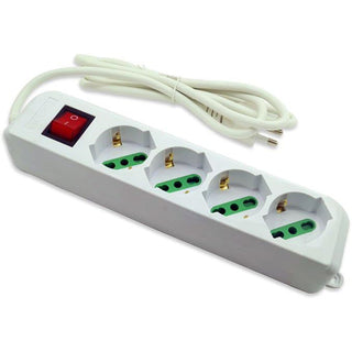 Multipresa schuko 4 posti 10/16A interruttore on/off 2500 watt