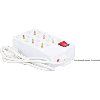 Multipresa schuko 6 posti 10/16A protezione e interruttore max 2500W