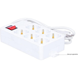 Multipresa schuko 6 posti 10/16A protezione e interruttore max 2500W