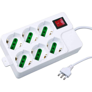 Multipresa schuko 6 posti 10/16A protezione e interruttore max 2500W