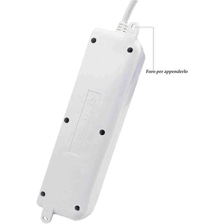 Multipresa schuko 6 posti 10/16A interruttore on/off 2500 watt