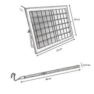 Neon led a pannello solare 80 watt tubo 80 cm IP65 luce 6500k