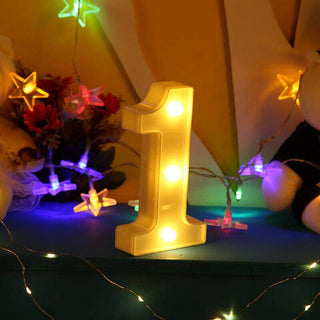 Numero luminoso bianco a LED decorazione per feste luce calda 3000k
