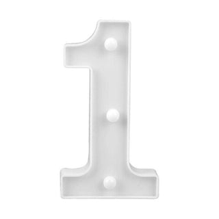 Numero luminoso bianco a LED decorazione per feste luce calda 3000k