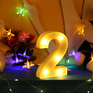 Numero luminoso bianco a LED decorazione per feste luce calda 3000k