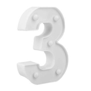 Numero luminoso bianco a LED decorazione per feste luce calda 3000k