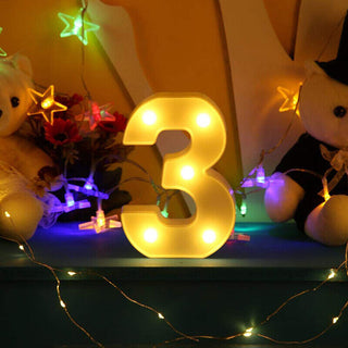 Numero luminoso bianco a LED decorazione per feste luce calda 3000k