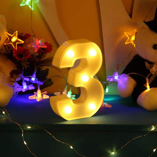 Numero luminoso bianco a LED decorazione per feste luce calda 3000k
