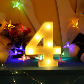 Numero luminoso bianco a LED decorazione per feste luce calda 3000k