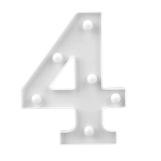 Numero luminoso bianco a LED decorazione per feste luce calda 3000k