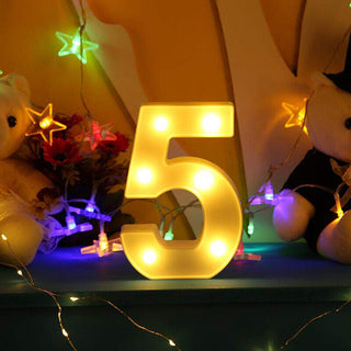 Numero luminoso bianco a LED decorazione per feste luce calda 3000k