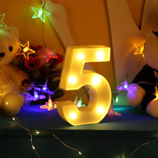 Numero luminoso bianco a LED decorazione per feste luce calda 3000k