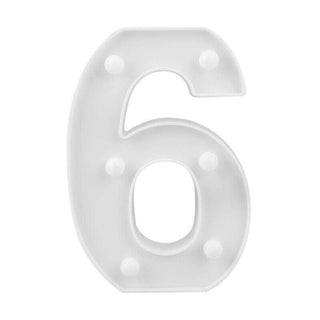 Numero luminoso bianco a LED decorazione per feste luce calda 3000k