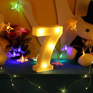 Numero luminoso bianco a LED decorazione per feste luce calda 3000k