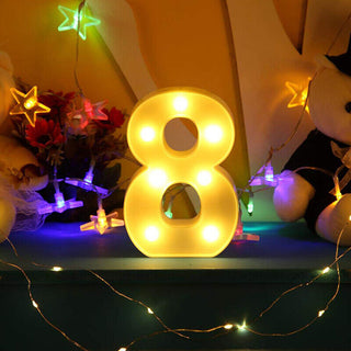 Numero luminoso bianco a LED decorazione per feste luce calda 3000k