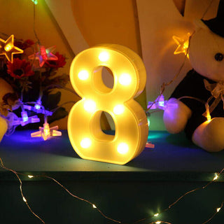 Numero luminoso bianco a LED decorazione per feste luce calda 3000k