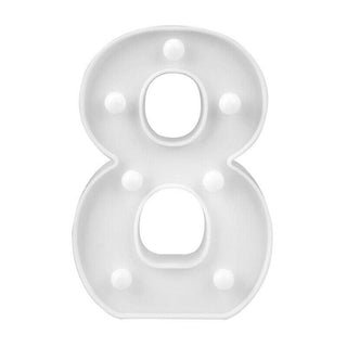 Numero luminoso bianco a LED decorazione per feste luce calda 3000k