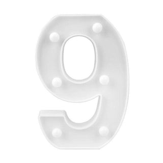 Numero luminoso bianco a LED decorazione per feste luce calda 3000k