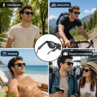 Occhiali da sole smart Bluetooth touch audio wireless 5.4 ricaricabili